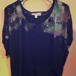 Gently used Galaxy crop top shirt